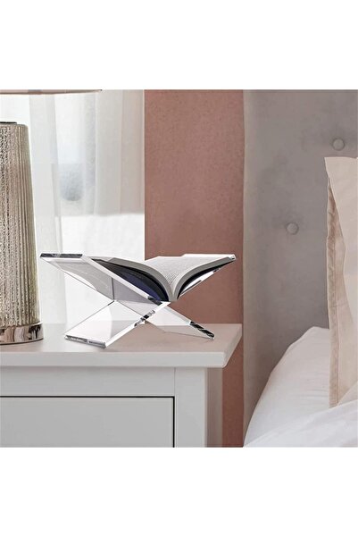 ALAYRA International Acrylic X-Shaped Book Holder 27.5×15.5×21.6 cm – Cookbook, Recipe & Magazine Stand