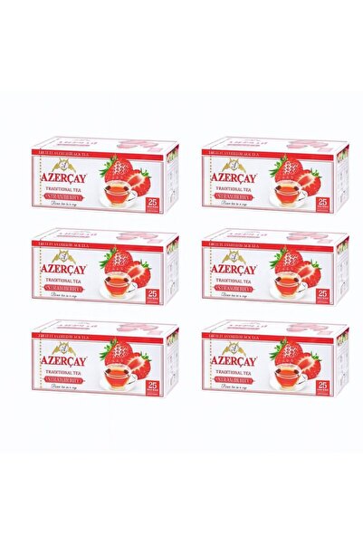 AZERÇAY Red strawberry tea, 25 individually wrapped bags, carton (6 boxes)