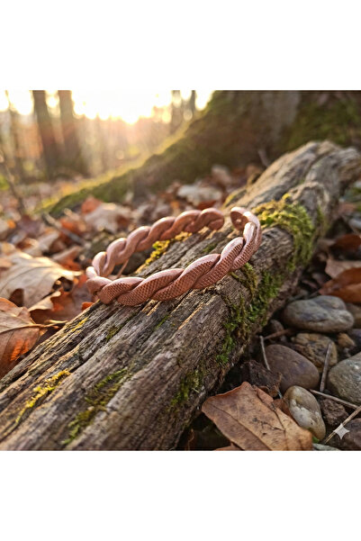 Neefy سوار نحاسي نقي مجدول يدويًا من كالين