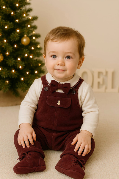 VİTRİNMİXMİNİ طقم ملابس للأطفال حديثي الولادة مكون من 4 قطع من القطن 100% بلو...