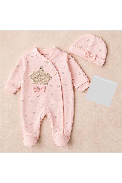 skycott Newborn Baby Girl Romper with Stones Snap Closure 2 Piece Set Romper ...