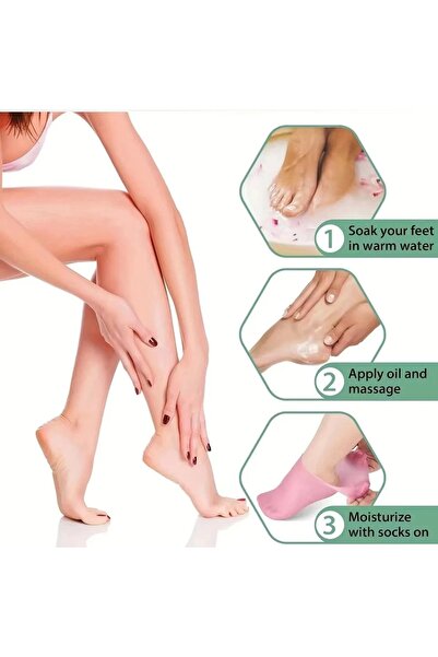 Generic A pair of moisturizing silicone gel socks for dry and cracked feet, providing nourishing skincare.