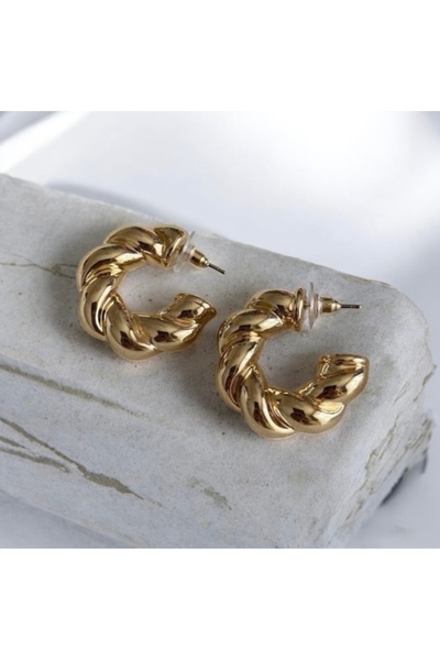 Twinssis Accessories حلق حلقة ملتوية كبيرة