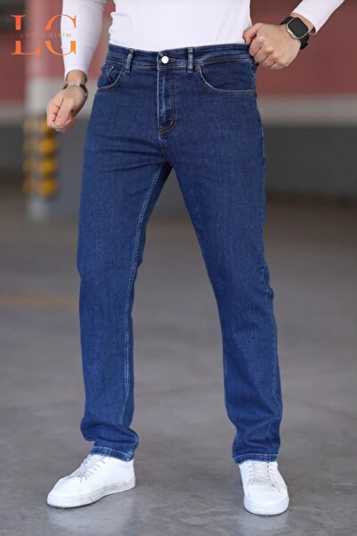 LORDA GİYİM Men's Regular Fit Relaxed Fit Jean Pants High Waist with Zipper