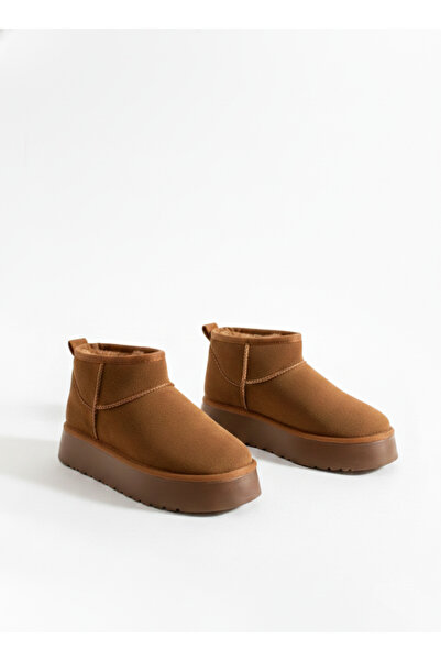 Bermody Frelyn Women's Fur-Lined Suede Look Thick 4 cm Poly Sole Warm Boots