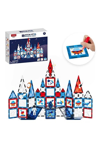 SHANTOU SPACE – 90-piece magnetic construction set (includes paints for painting magnetic boards)