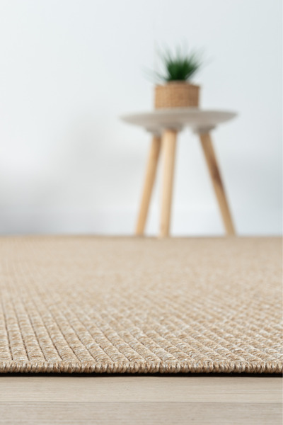 Colore Home Beige Jute Wicker Knitted Non-Slip Base Washable Sisal Carpet Jute Runner