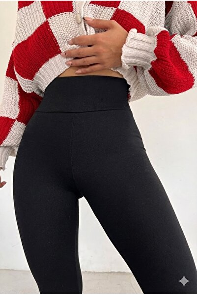 CRNSSWİMWEAR Women's Leggings Black High Waist Women's Casual and Sports Leggings