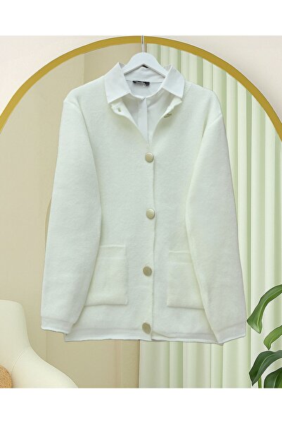 HİJABAYA Μαλακή πλεκτή ζακέτα με κουμπιά μπροστά και διπλές τσέπες
