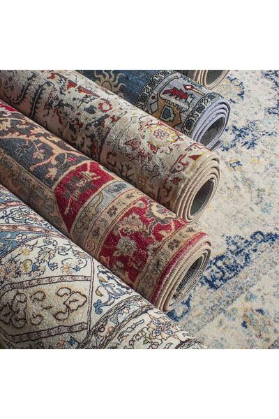 genric FFD Washable Vintage Area Rug 200x300cm - Non-Slip Low Pile (Beige)