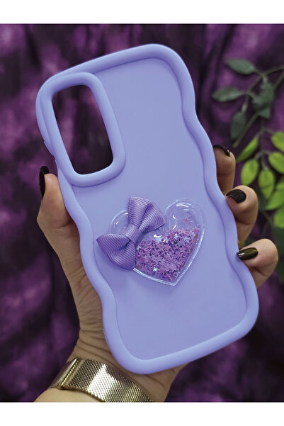 Magic Ring حافظة هاتف سامسونج جالاكسي A55 المتوافقة مع نجمة القلب والشريط اللامع باللون الأرجواني الفاتح