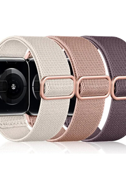 OEM Set of 3 Nylon Sport Bands for Apple Watch, Adjustable, Unisex, Compatible Series 1–9/SE/Ultra