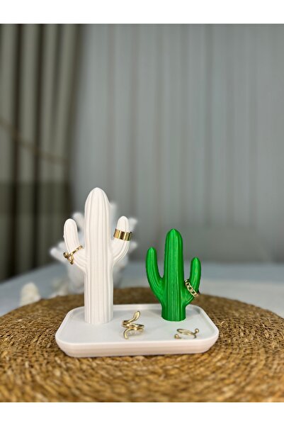 HANMADE Decorative Cactus Design Ring & Jewelry Stand