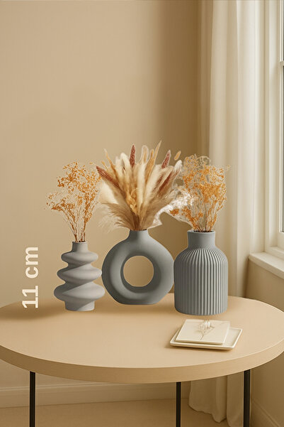 rufhomedesign 3lü 11 Cm Minimalist İskandinav Tarzı Bohem Vazo Hediyelik Pinterest Pampas Vazosu Set