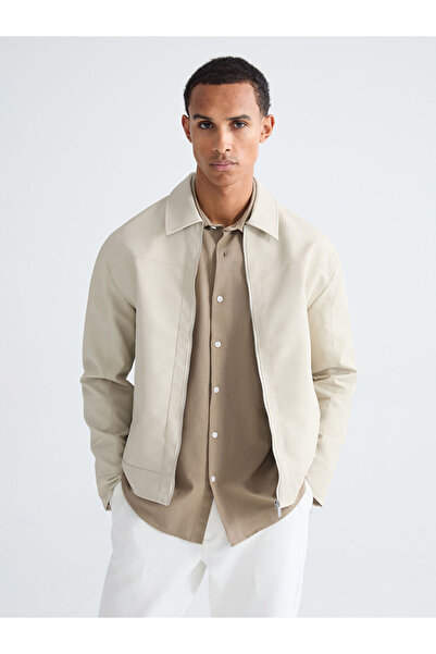 LC Waikiki OFERTE EXCELENTĂ DE LA RMZ GİYİM Palton gri cu aspect de piele pen...