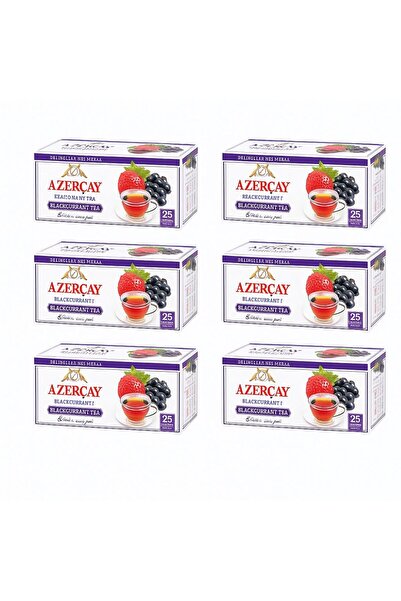 AZERÇAY Azar Red Tea with Raspberry Flavor, 25 Wrapped Bags, Carton (6 Boxes)
