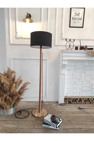 YULAMP HOME CONCEPT Oslo Ahşap Siyah Başlıklı Lambader