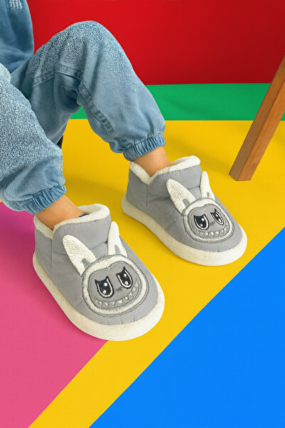 Behtah Kundura Children's Anti-Slip Sole Slippers Cotton Lined Patterned Mult...