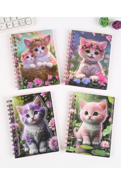 NaSaDAN Pofuduk Kedi Kapaklı Spiralli Defter (Tekli) – 80 Yaprak Çizgili Not ...