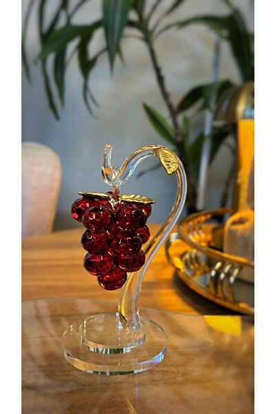Kiri Dekoratif Kristal Cam Tekli Sarkık Üzüm Kırmızı