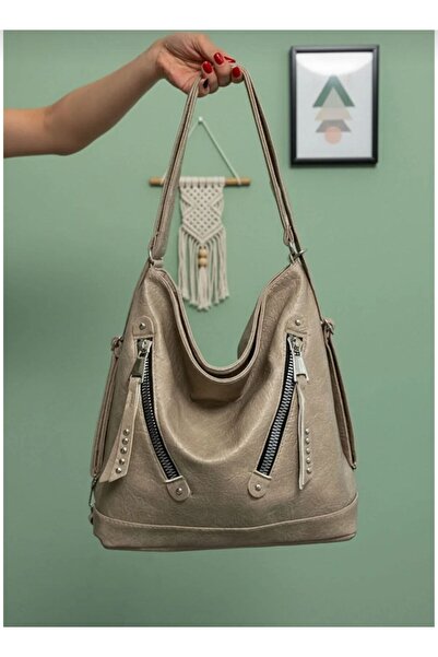 çantamgelsin Soft Faux Leather Large Size Backpack Shoulder Bag