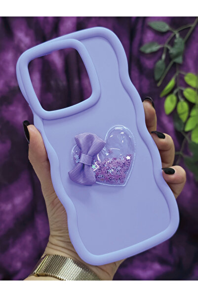 Magic Ring حافظة هاتف Realme C63 وRealme C61 المتوافقة مع نجمة القلب والشريط اللامع باللون الأرجواني الفاتح