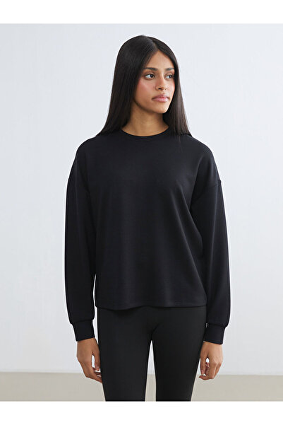 LC Waikiki   Women's Black Crew Neck Sweatshirt