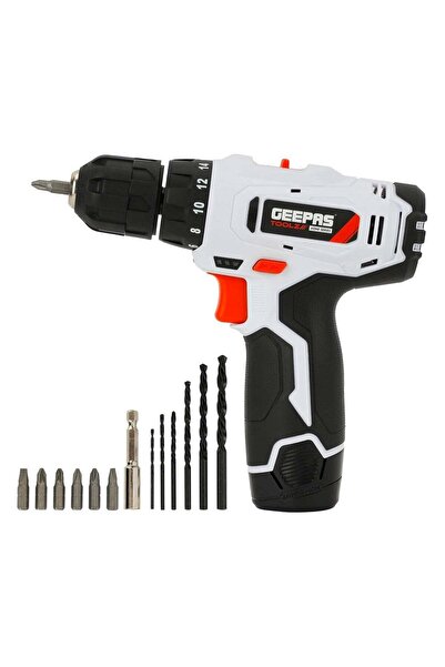 Geepas 12V Cordless Percussion Drill - Hammer Function, 15+1 Torque, 0-550RPM