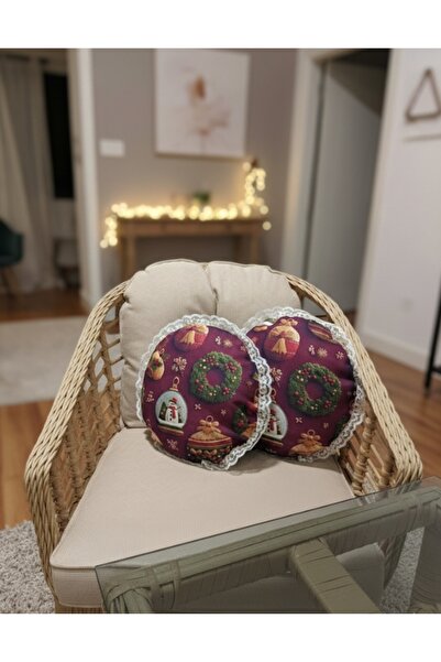 ANGEL LEON DREAM Yılbaşı/Noel Konseptli Yuvarlak Dantel Kenarlı Dekoratif Min...