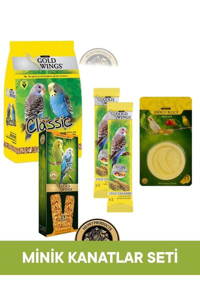 Gold Wings Muhabbet Kuş Seti (Yem + Kraker + Gagalık)