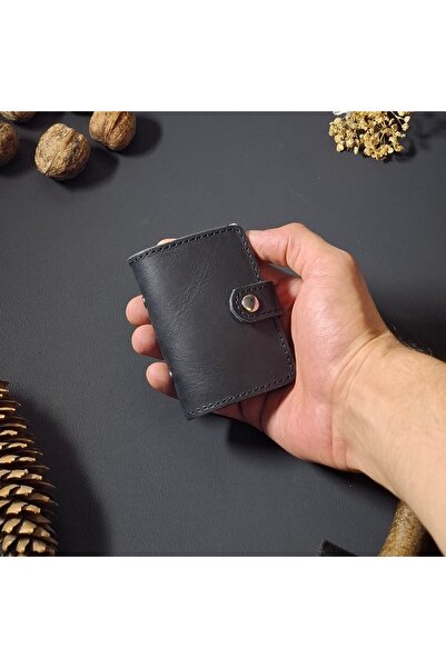 MAT Deri Genuine Leather Transparent Card Holder 10 Compartment Business Card Holder