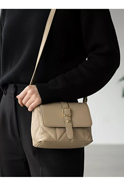 EZZY BLİSS EzzyBliss Γυναικεία τσάντα ώμου και λουράκι με κρεμ καπιτονέ μοντέλο καθημερινής χρήσης (Mother/Sunday)