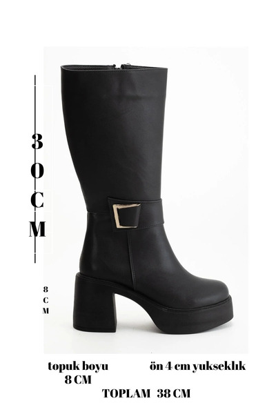 GULT Women's Platform Sole Boots with Buckle