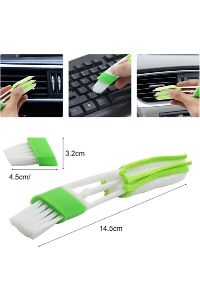 OEM Pistol aer cu furtun rosu tip spirala + pensula 2 in 1 + laveta microfibra 40x30 galben/gri