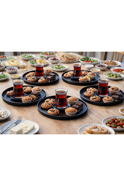 SLK Tepsi Metal Sunumluk Çay Kahve