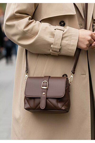 EZZY BLİSS EzzyBliss Γυναικεία τσάντα ώμου με καπιτονέ μοντέλο καφέ με καπιτονέ καθημερινής χρήσης (Mother/Sunday)