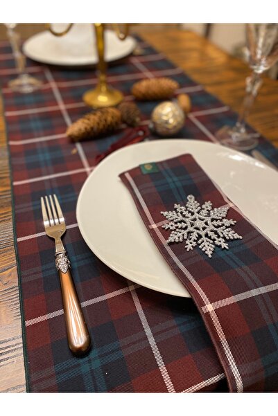 Pine Baby Home 45x150 cm Ekose Runner Yılbaşı Özel Seri Davet Yeni yıl