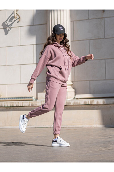 Divin store Alina velvet cotton tracksuit, powder pink