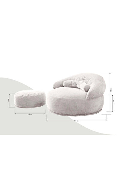 Marsah Home Upholstered armchair + cushion & stool – modern comfort for the living room