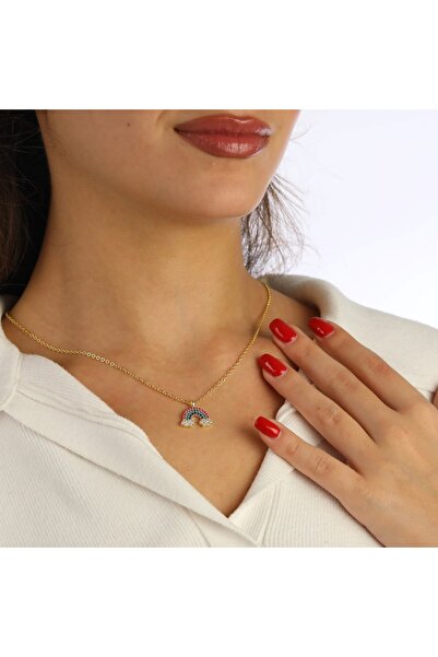 GÜNEBAKAN AKSESUAR Zirkon taşlı kolye