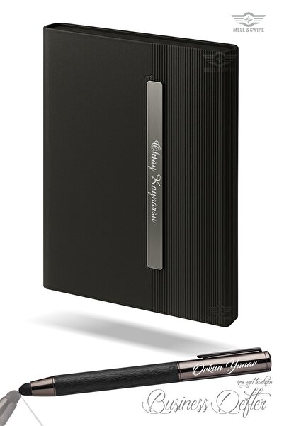 MELL & SWIPE Kişiye Özel Kalem Toucpen Not Defteri Ajanda 224 Sayfa Ivory Kağ...