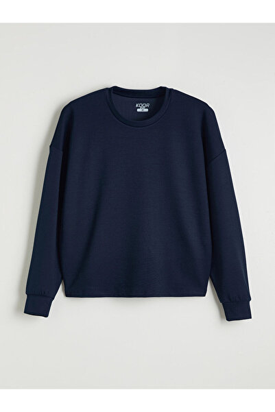 LC Waikiki artı-store'den Lacivert Bisiklet Yaka Kadın Sweatshirt