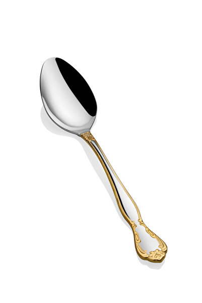 Arsel طقم ملاعق طعام دافني الذهبية مكون من 6 قطع، جودة 304، سمك 3 مم، طقم فاخ...