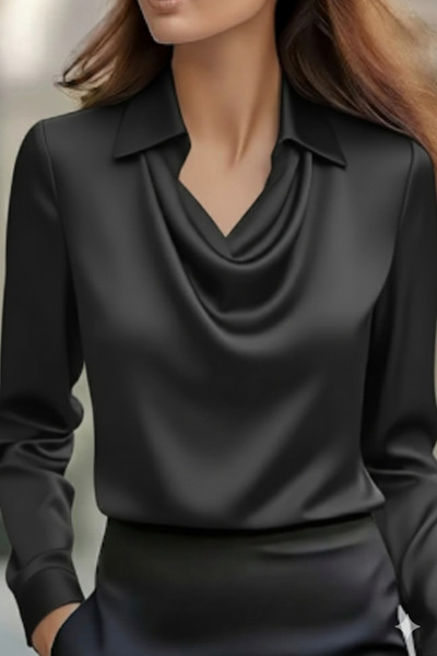 By Kul Design Γυναικεία μπλούζα με γιακά Degaje