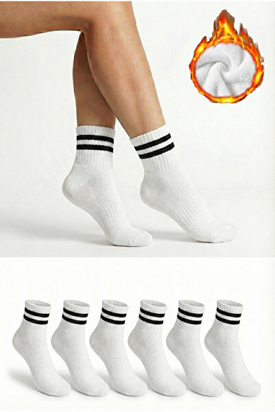 Ducks Socks جوارب نسائية بيضاء مكونة من 6 قطع من القطن الحراري مع بطانة داخلي...