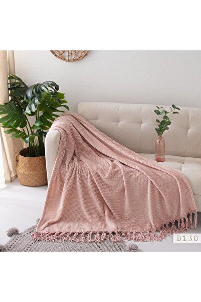 Reiashn Winter velvet shawl, pink color, 152*127 cm