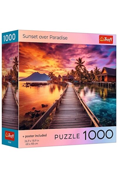 Trefl 1000-piece Puzzle - USA Sunset Over Paradise (Poster Included)