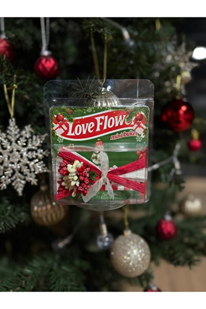 Merit Flower Mini Buket Love Flowers Kokina Yılbaşı Tasarım, Sevgiliye Hediye Kalıcı Çiçek Buketi Süsü