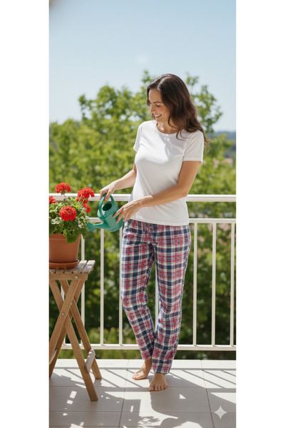 ŞERİCE Unisex Cotton Thin Breathable Fabric Pajama Bottoms