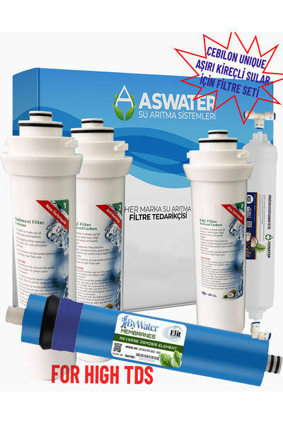 As Water Ihlas Aura Cebilon Unique Dijital Su Arıtma Cihazı Uyumlu 5'li Filtr...